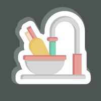 Sticker Cleaning. related to Cooking symbol. simple design editable. simple illustration vector