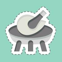 Sticker line cut Grill. related to Cooking symbol. simple design editable. simple illustration vector