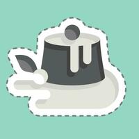 Sticker line cut Dessert. related to Cooking symbol. simple design editable. simple illustration vector