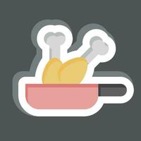 Sticker Fried. related to Cooking symbol. simple design editable. simple illustration vector