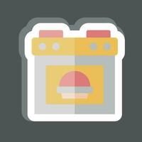 Sticker Baked Bread. related to Cooking symbol. simple design editable. simple illustration vector