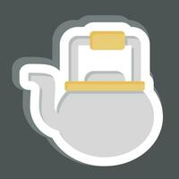 Sticker Kettle. related to Cooking symbol. simple design editable. simple illustration vector