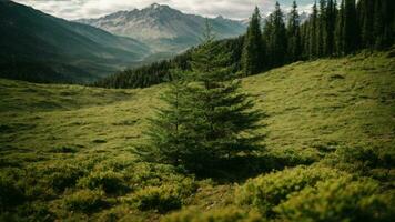 ai generado explorar el adaptación estrategias de hojas perennes arboles en duro ambientes, tal como alto altitudes o extremo temperaturas foto