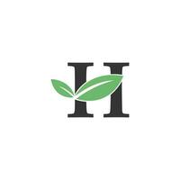 Letter H Incorporate with Leaves Logo vector