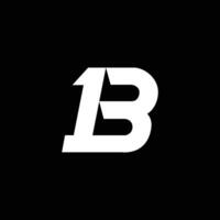 Sporty Letter B and 13 Logo vector