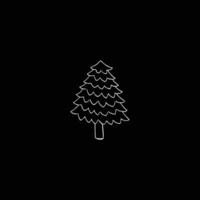 Outline Christmas Tree Icon Logo vector