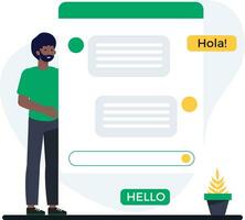 Man Chatting concept vector