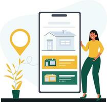 Renting house online vector