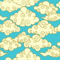 Cloud in The Sky Seamless Pattern vector