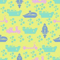 vector pattern background transportation icon flat color style