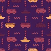 vector pattern background transportation icon flat color style