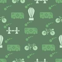 vector pattern background transportation icon flat color style