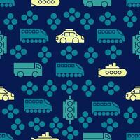 vector pattern background transportation icon flat color style