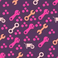 Vector pattern background motif icon tools flat color.seamless wallpaper