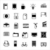 Office icon set. filled black icon style collection. Containing office icons. vector