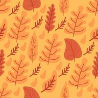 vector pattern autumn background color. seamless leaf autumn flat color