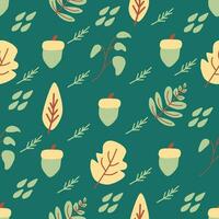 vector pattern autumn background color. seamless leaf autumn flat color