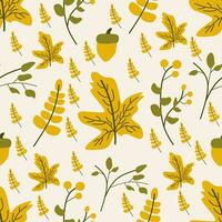 vector pattern autumn background color. seamless leaf autumn flat color