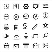 User interface icon set. line icon collection. Containing calendar, megaphone, cloud, alarm and microphone icons. vector