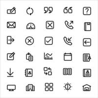 User interface icon set. line icon collection. Containing calendar, megaphone, cloud, alarm and microphone icons. vector