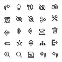 User interface icon set. line icon collection. Containing calendar, megaphone, cloud, alarm and microphone icons. vector