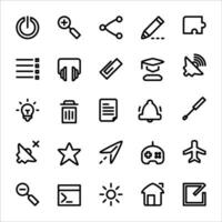 User interface icon set. line icon collection. Containing calendar, megaphone, cloud, alarm and microphone icons. vector
