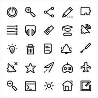 User interface icon set. line icon collection. Containing calendar, megaphone, cloud, alarm and microphone icons. vector