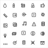 User interface icon set. line icon collection. Containing calendar, megaphone, cloud, alarm and microphone icons. vector