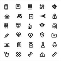 medical icon set. line icon collection. Containing icons. vector