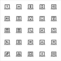 app laptop icon set. line icon collection. Containing icons. vector