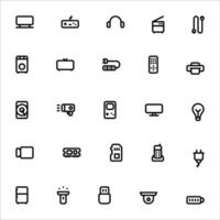 electrónico icono colocar. línea icono recopilación. conteniendo iconos vector