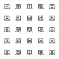 app laptop icon set. line icon collection. Containing icons. vector