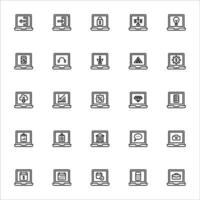 app laptop icon set. line icon collection. Containing icons. vector