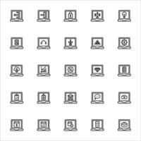 app laptop icon set. line icon collection. Containing icons. vector