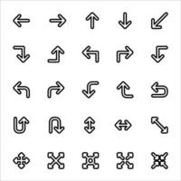 Arrow icon set. line icon collection. Containing up, down, cursor, arrow icons. vector