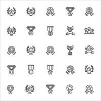 Awards icon set. line icon collection. Containing trophy, medal, badge icons. vector