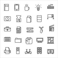 Office icon set. line icon collection. Containing coffee, clock and briefcase icons vector