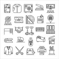 Office icon set. line icon collection. Containing coffee, clock and briefcase icons vector