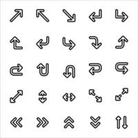 Arrow icon set. line icon collection. Containing up, down, cursor, arrow icons. vector