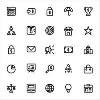 Finance or business icon set. line icon collection. Containing star, dollar, graph, coin icons. vector