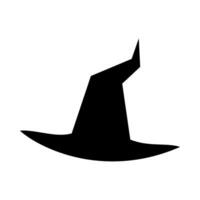 Flat illustration of witch hat silhouette on isolated background vector