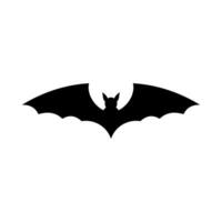 Flat illustration of flying bat silhouette on isolated background vector