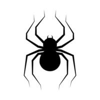 Flat illustration of spider silhouette on isolated background vector