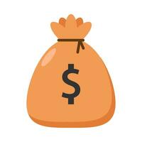 Money bag flat illustration vector