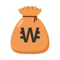 Money bag flat illustration vector