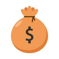 Money bag flat illustration vector