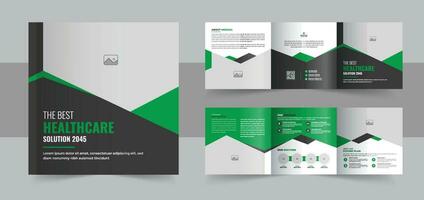 Medical or healthcare square trifold brochure template or Modern square trifold business brochure vector