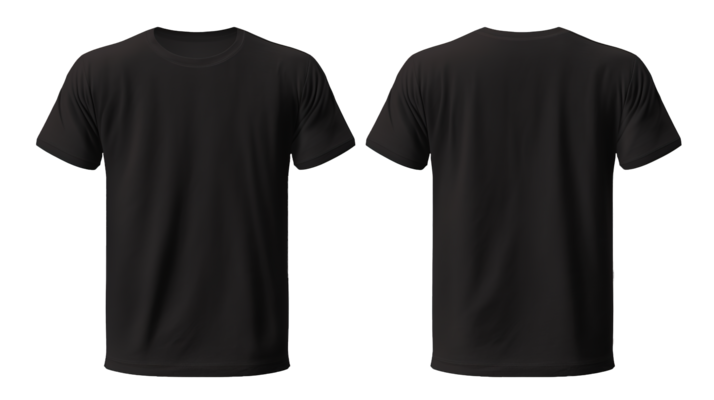 Black T Shirt Front And Back PNGs for Free Download