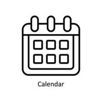 Calendar vector   outline  Icon Design illustration. Business And Management Symbol on White background EPS 10 File