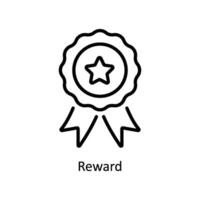 recompensa vector contorno icono diseño ilustración. negocio y administración símbolo en blanco antecedentes eps 10 archivo